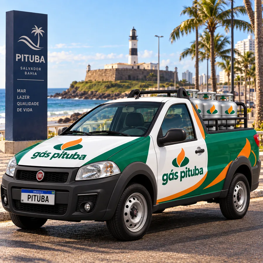 Caminhonete de entrega do Gás Pituba em Salvador
